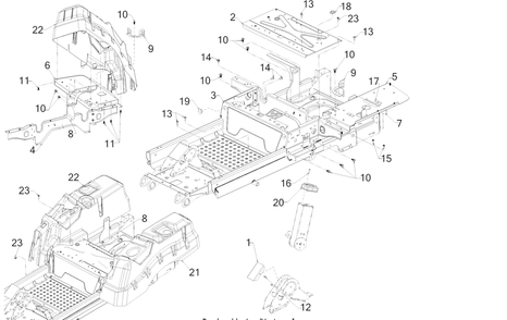 Platform Diagram and Parts List for Z-FORCESX54KW (47RIDGJC010)(2022) Cub Cadet Lawn Tractor